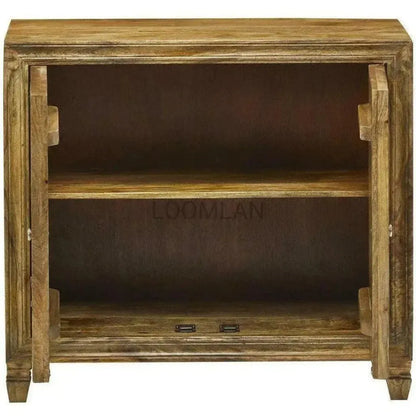 Juvira Reclaimed Wood Silver Doors Accent Cabinet