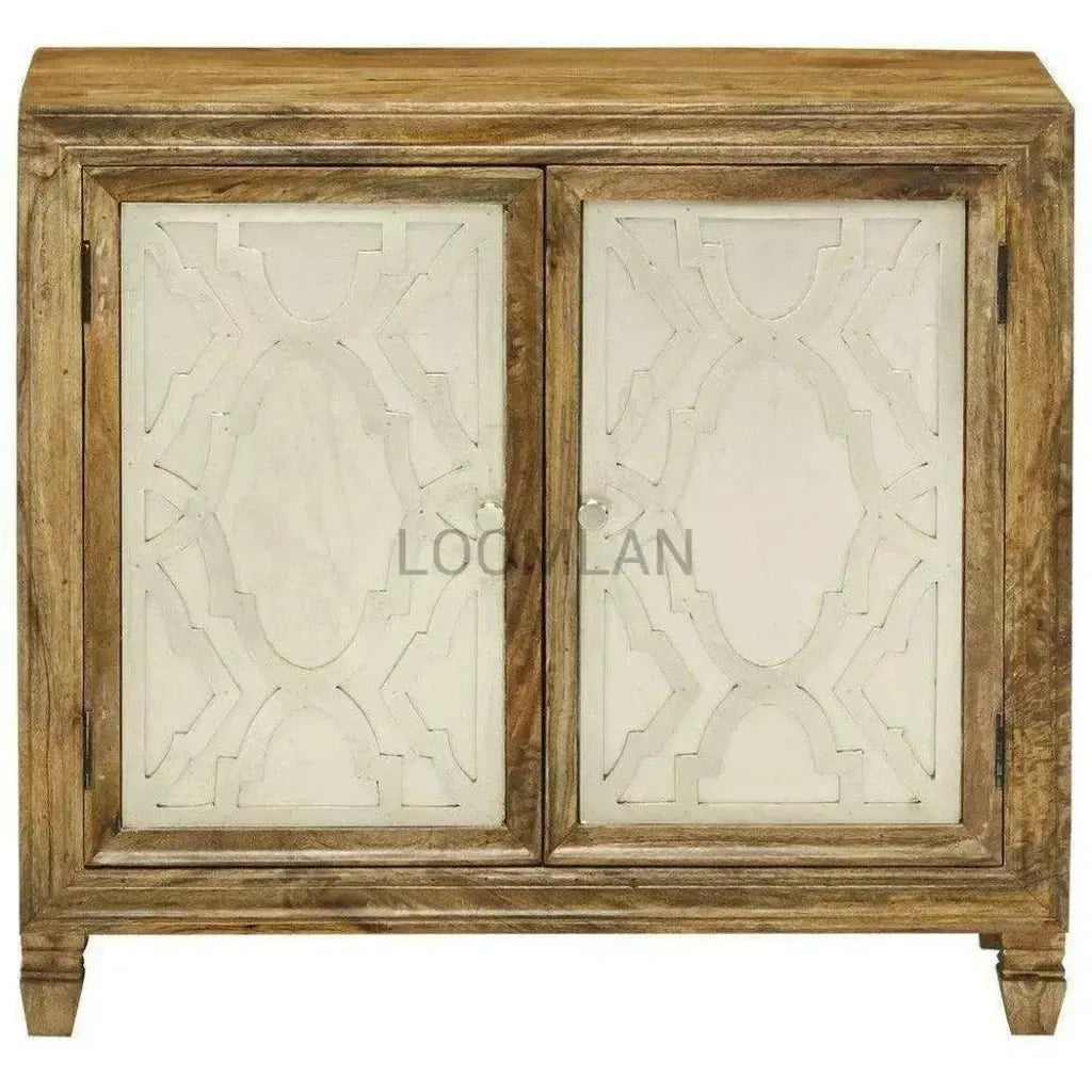 Juvira Reclaimed Wood Silver Doors Accent Cabinet