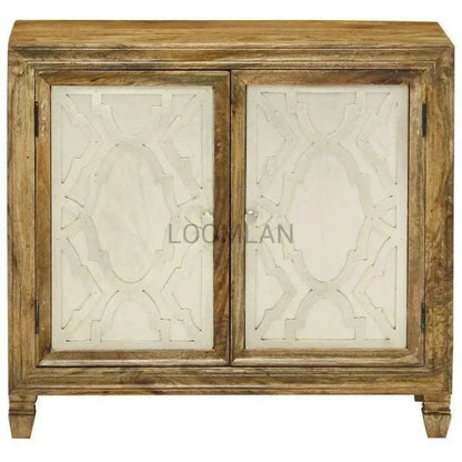 Juvira Reclaimed Wood Silver Doors Accent Cabinet