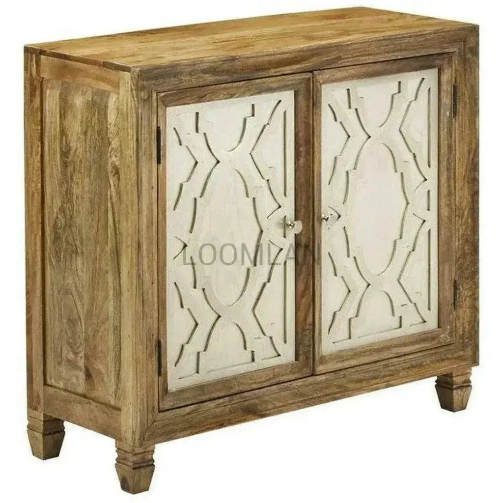 Juvira Reclaimed Wood Silver Doors Accent Cabinet