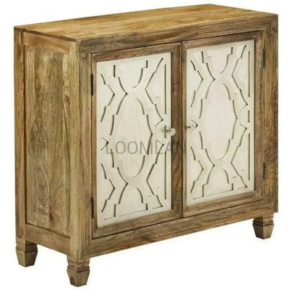 Juvira Reclaimed Wood Silver Doors Accent Cabinet