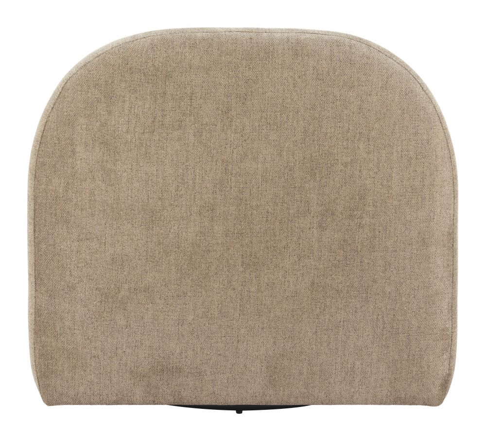 Kakao Shearling Fabric Swivel Club Chair