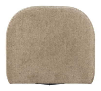 Kakao Shearling Fabric Swivel Club Chair