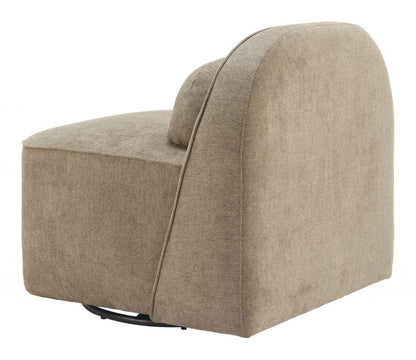 Kakao Shearling Fabric Swivel Club Chair
