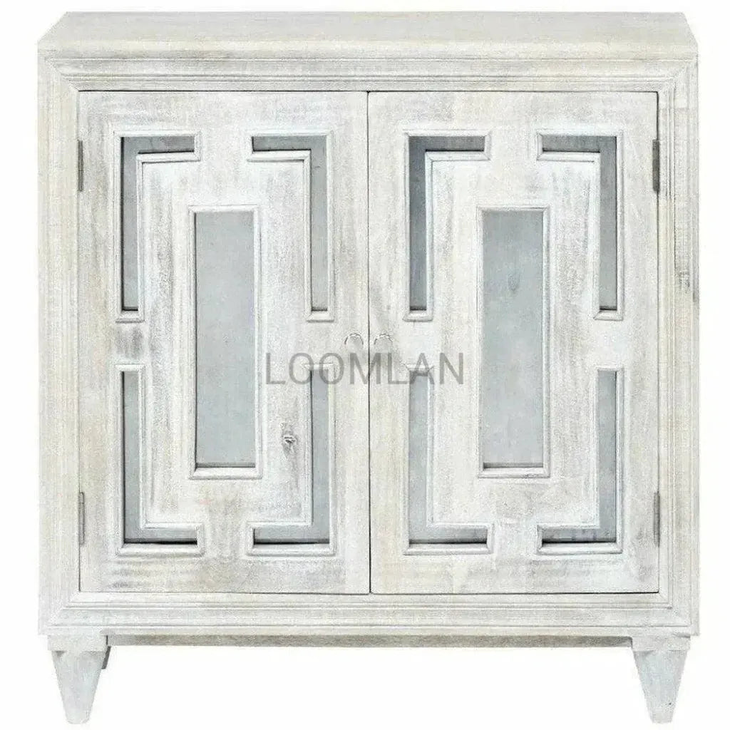 Kallyn Wood White Accent Cabinet