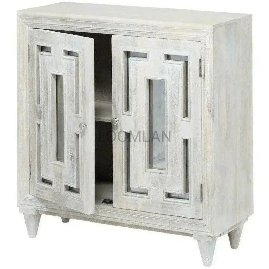 Kallyn Wood White Accent Cabinet