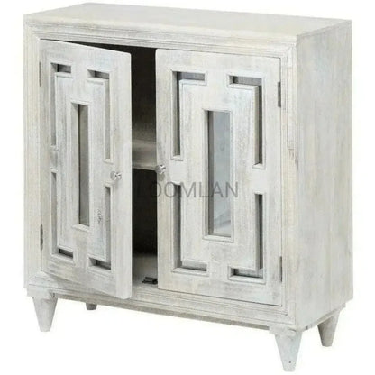 Kallyn Wood White Accent Cabinet