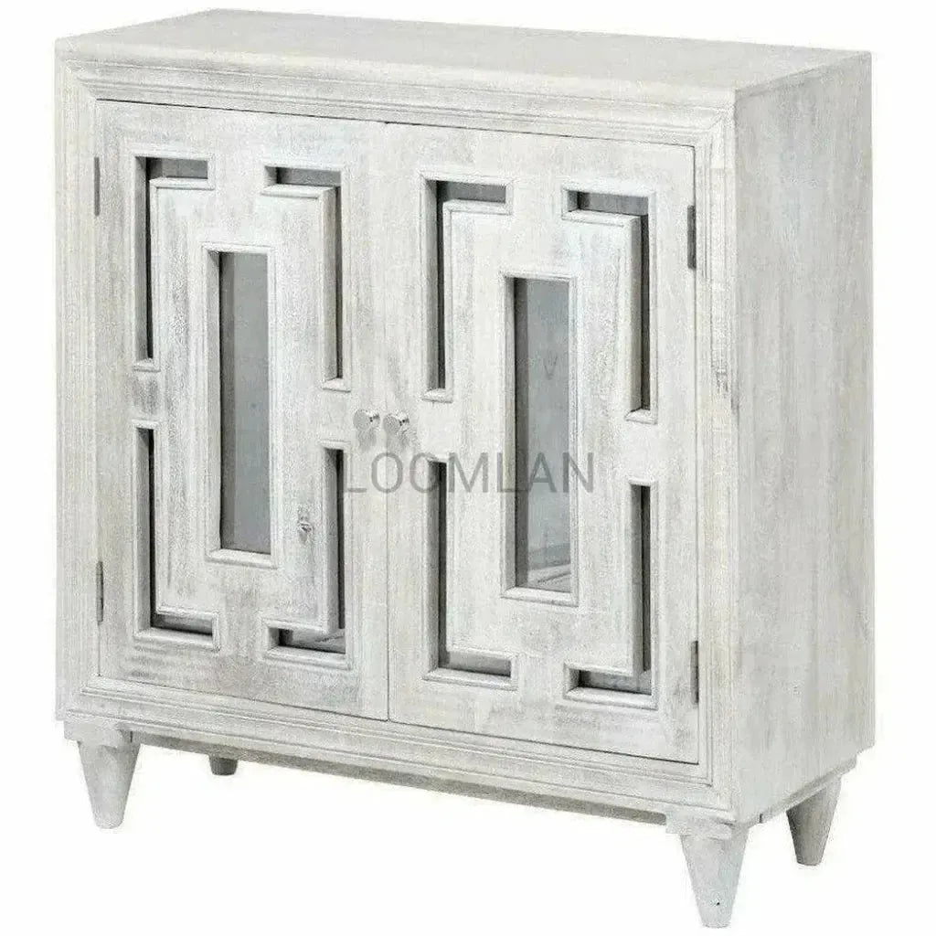 Kallyn Wood White Accent Cabinet