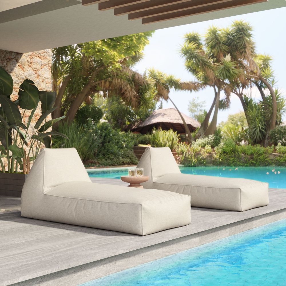 Kalm Olefin Fabric Outdoor Chaise Lounge