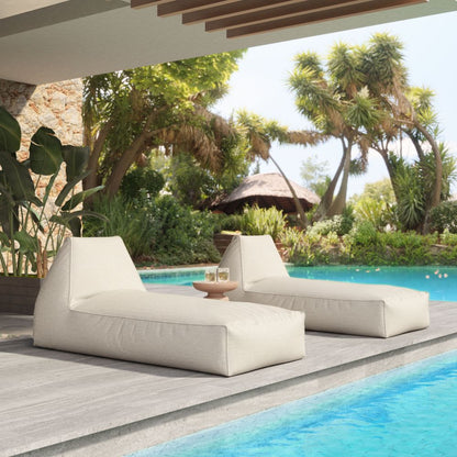 Kalm Olefin Fabric Outdoor Chaise Lounge
