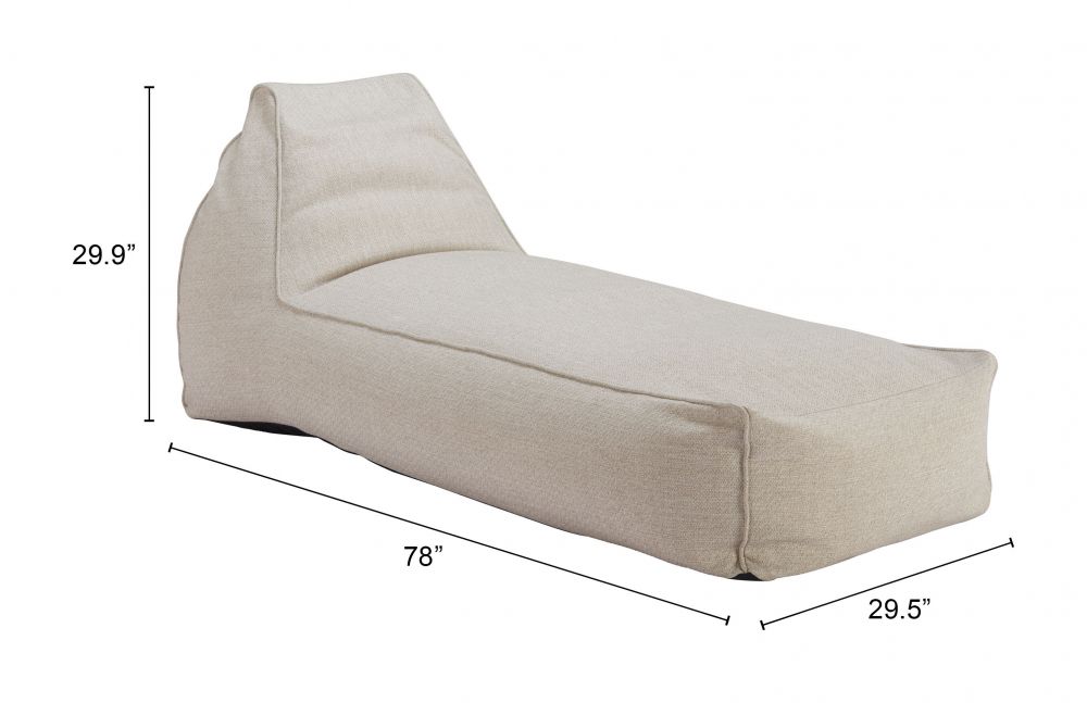 Kalm Olefin Fabric Outdoor Chaise Lounge