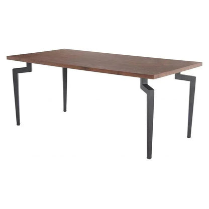 Kani Wood & Steel Walnut Rectangular Dining Table