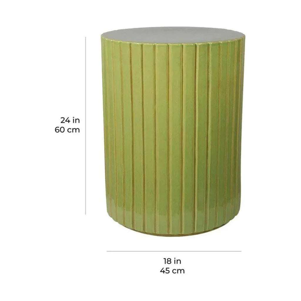 Kara Accent Table - Green Outdoor End Table