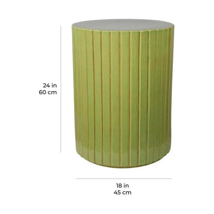 Kara Accent Table - Green Outdoor End Table