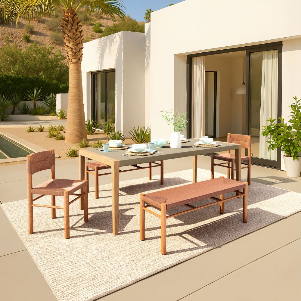 Kata Terrazzo Top Rectangular Dining Table