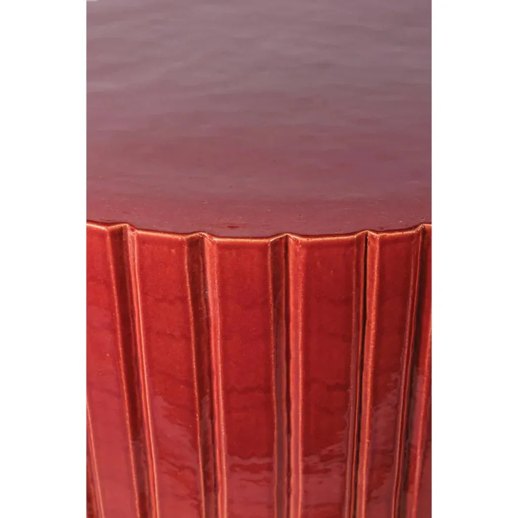 Katra Red Ceramic Outdoor Coffee Table