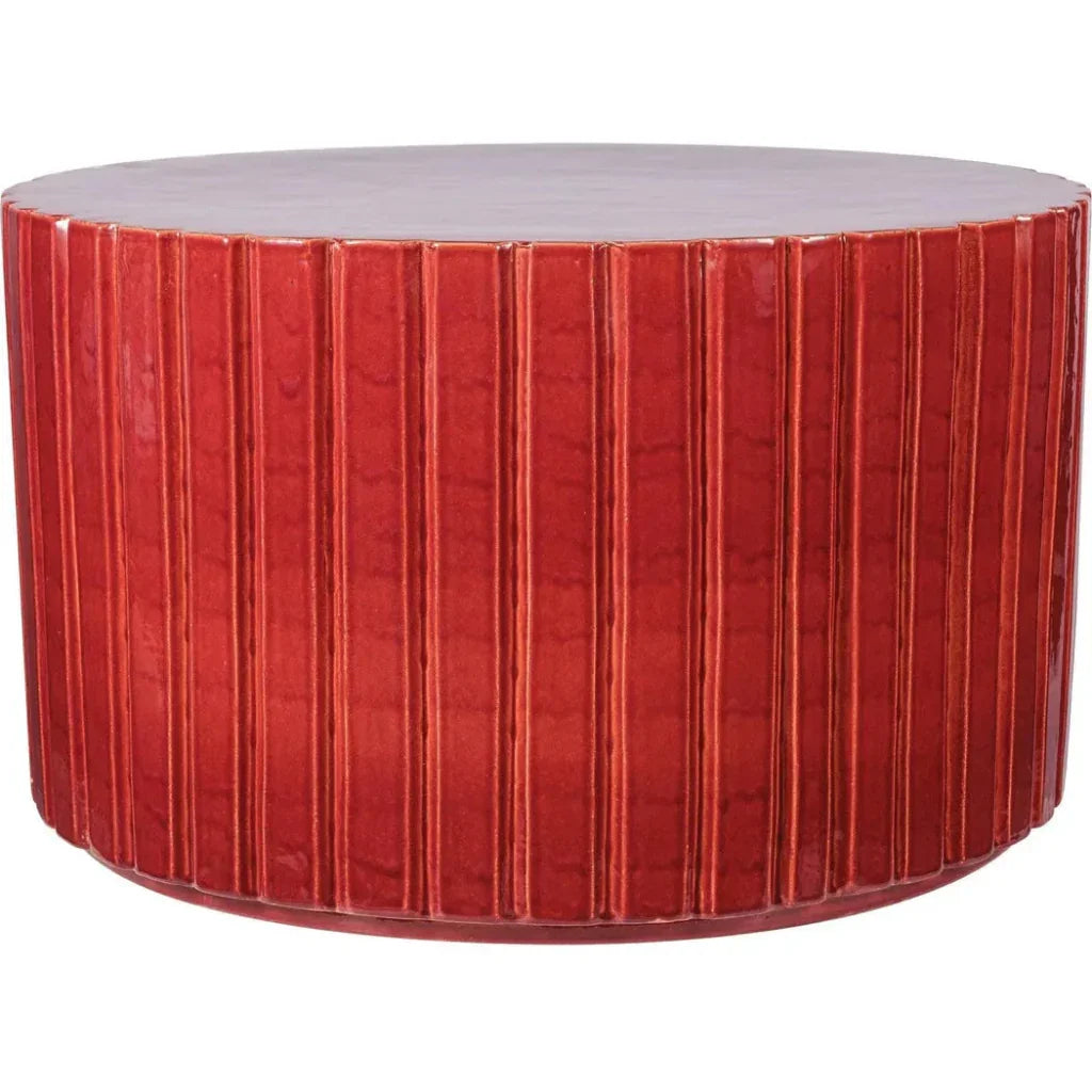 Katra Red Ceramic Outdoor Coffee Table