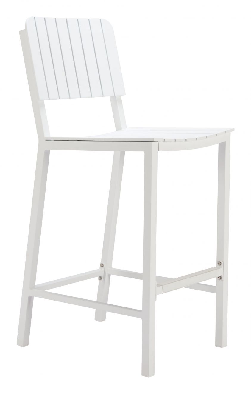 Kayu Aluminum White Barstool