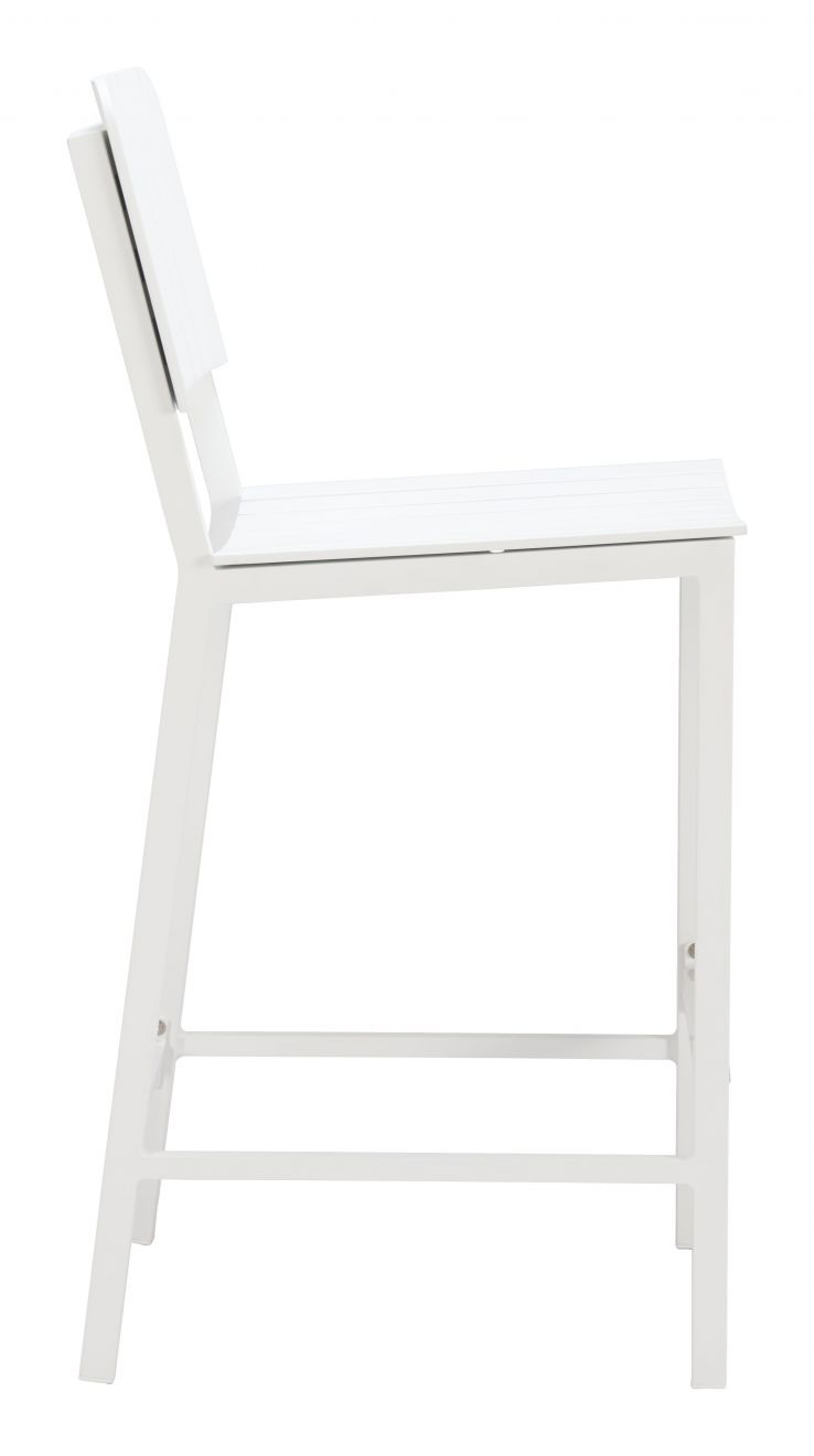 Kayu Aluminum White Barstool