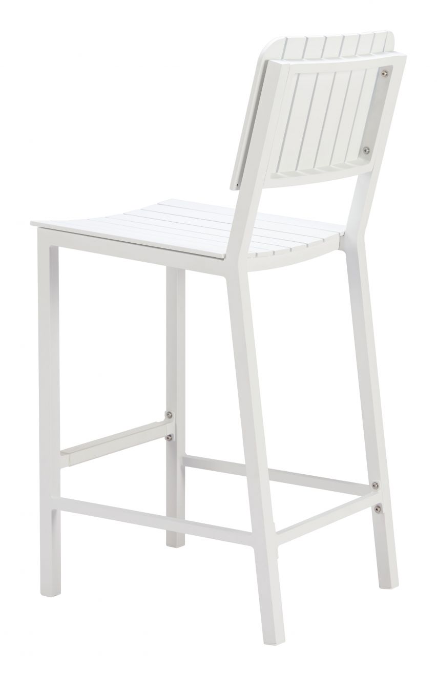 Kayu Aluminum White Barstool