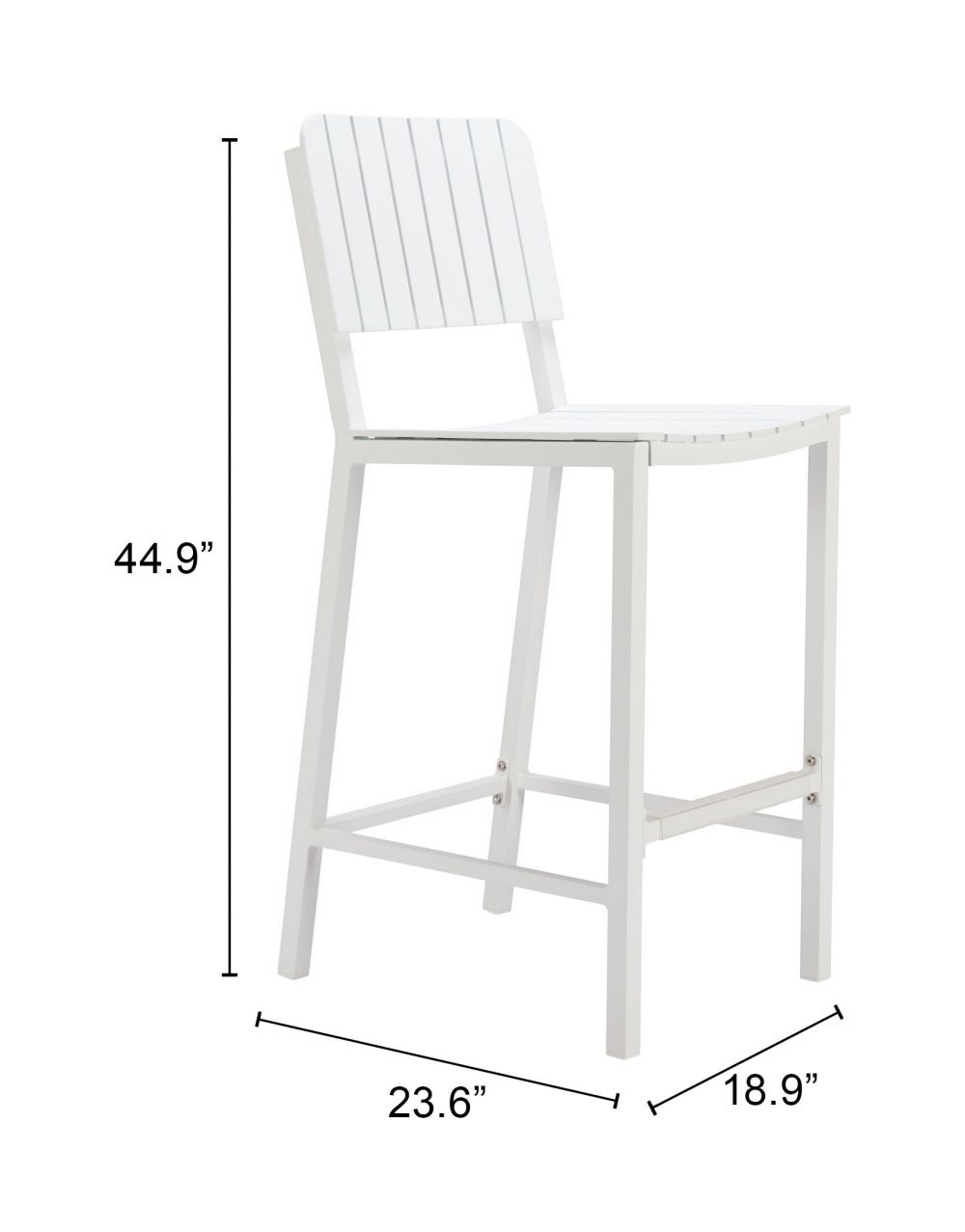 Kayu Aluminum White Barstool