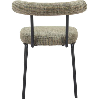 Kede Black Steel Green Tweed Dining Chair 2PC