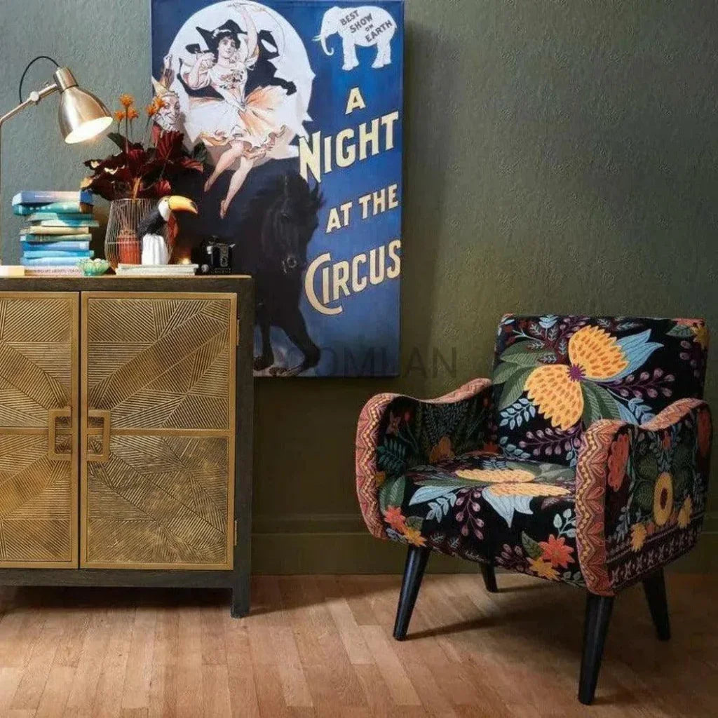 Kelde Gold Overlay Doors Accent Cabinet