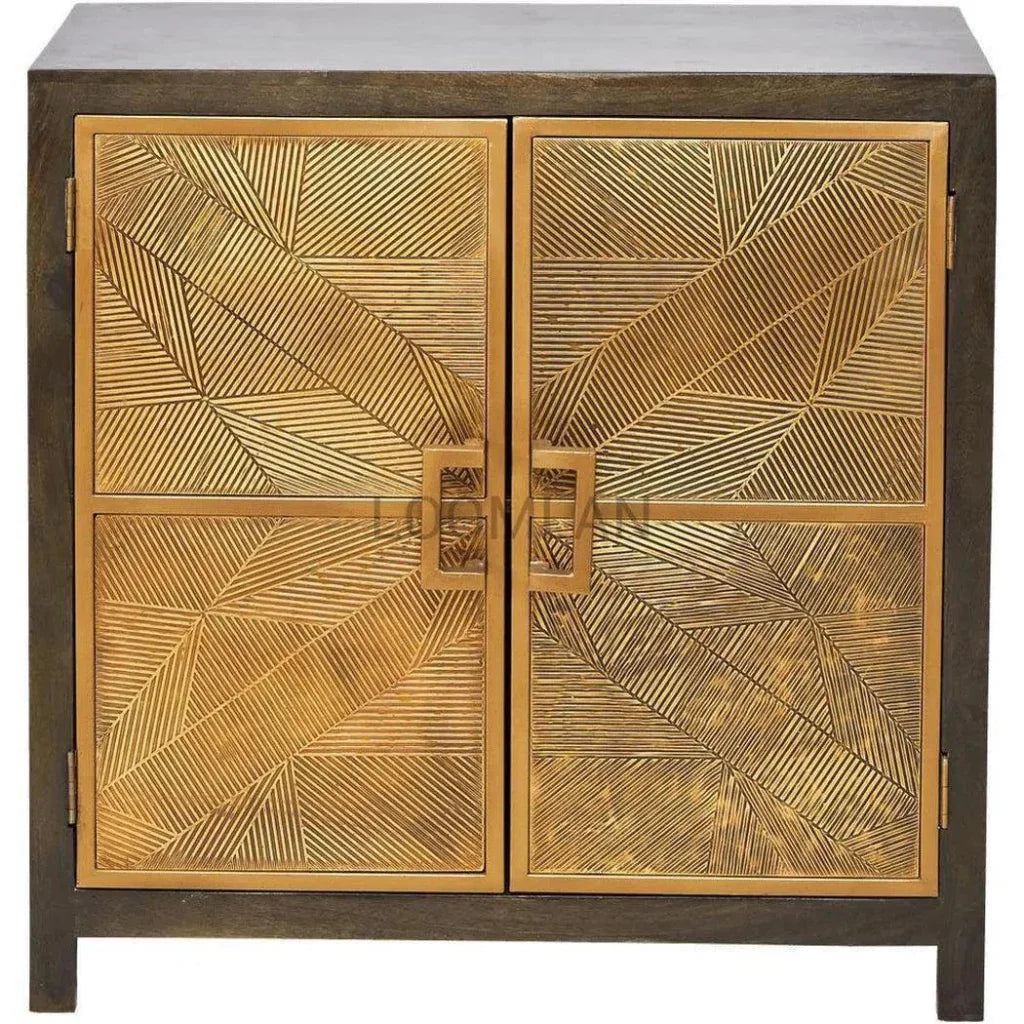 Kelde Gold Overlay Doors Accent Cabinet