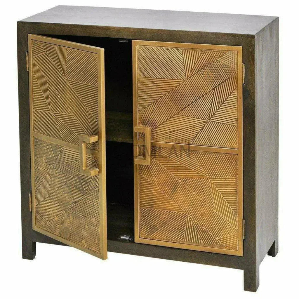 Kelde Gold Overlay Doors Accent Cabinet