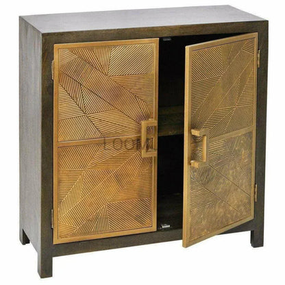 Kelde Gold Overlay Doors Accent Cabinet