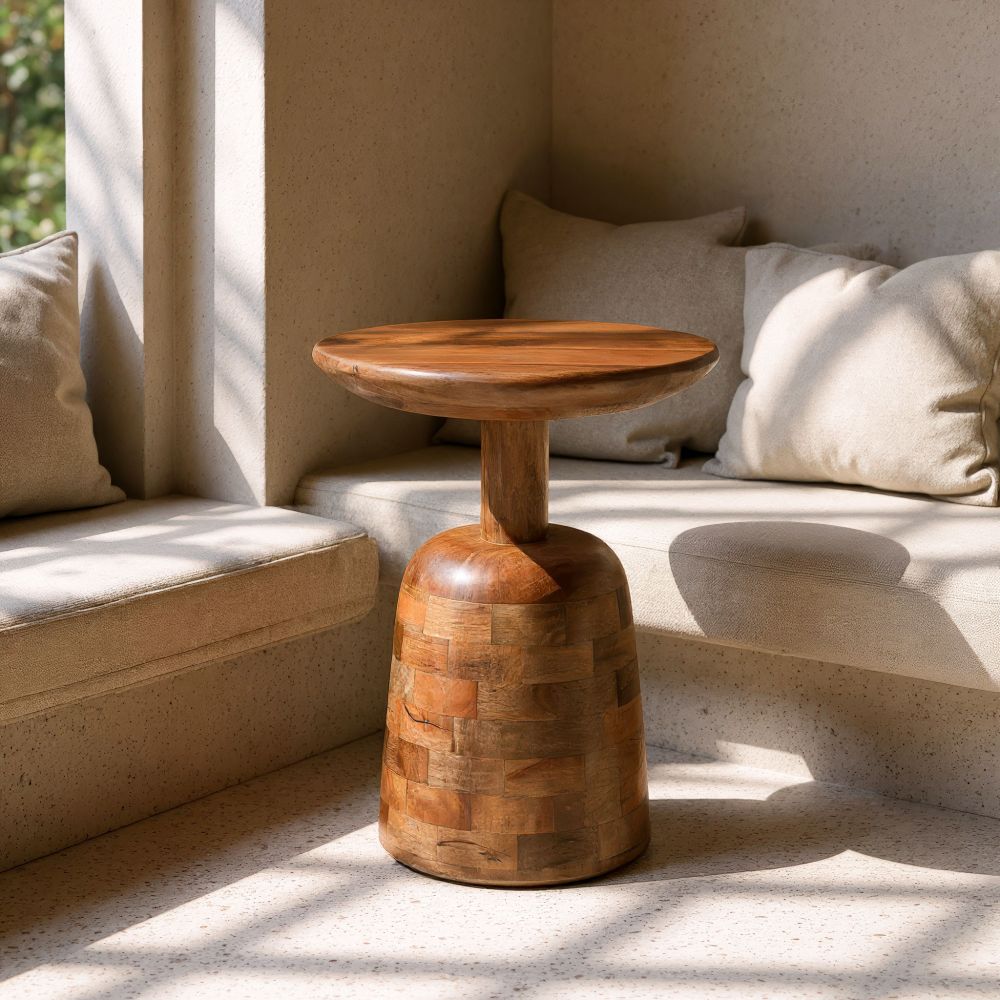 Kelk Wooden Brown Side Table