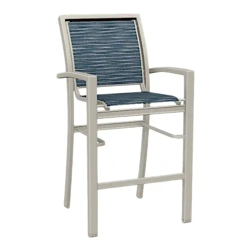 Kendall Sling Bar Height Stacking Outdoor Arm Chair