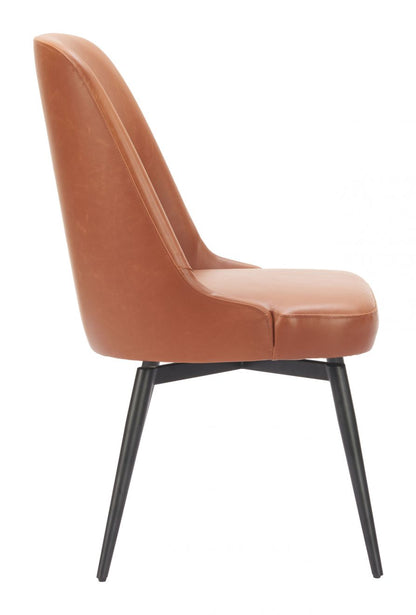 Keppel Faux Leather Swivel Dining Chair 2PC
