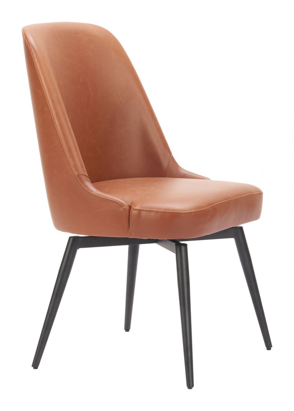 Keppel Faux Leather Swivel Dining Chair 2PC