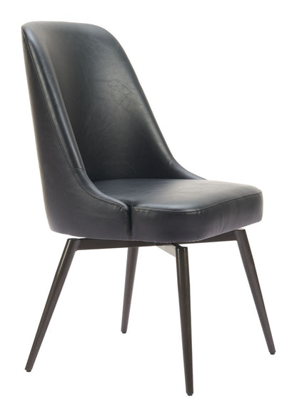 Keppel Faux Leather Swivel Dining Chair 2PC