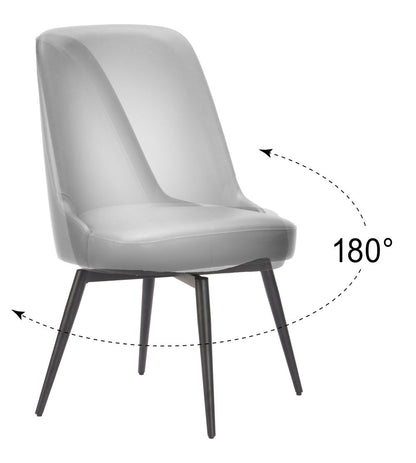 Keppel Faux Leather Swivel Dining Chair 2PC