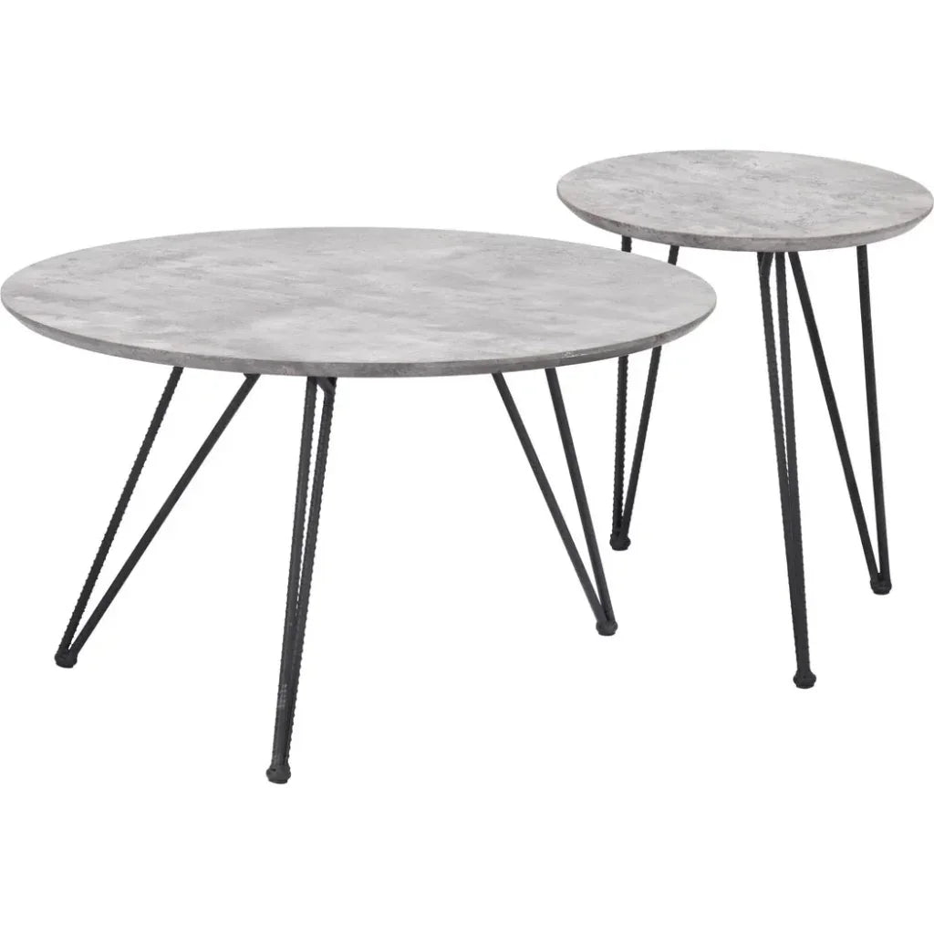 Kerris Coffee Table Set Gray & Black