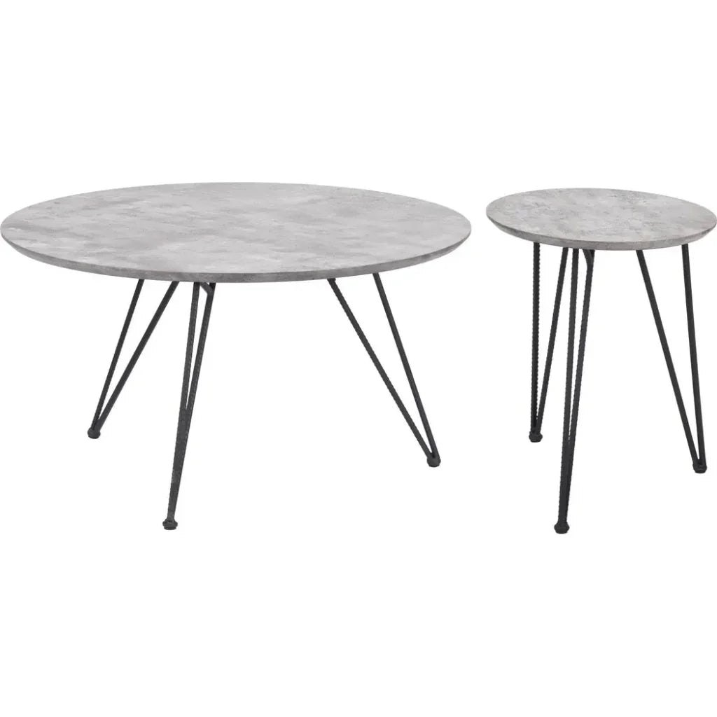 Kerris Coffee Table Set Gray & Black