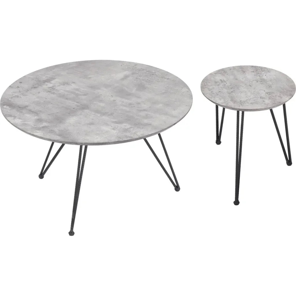 Kerris Coffee Table Set Gray & Black