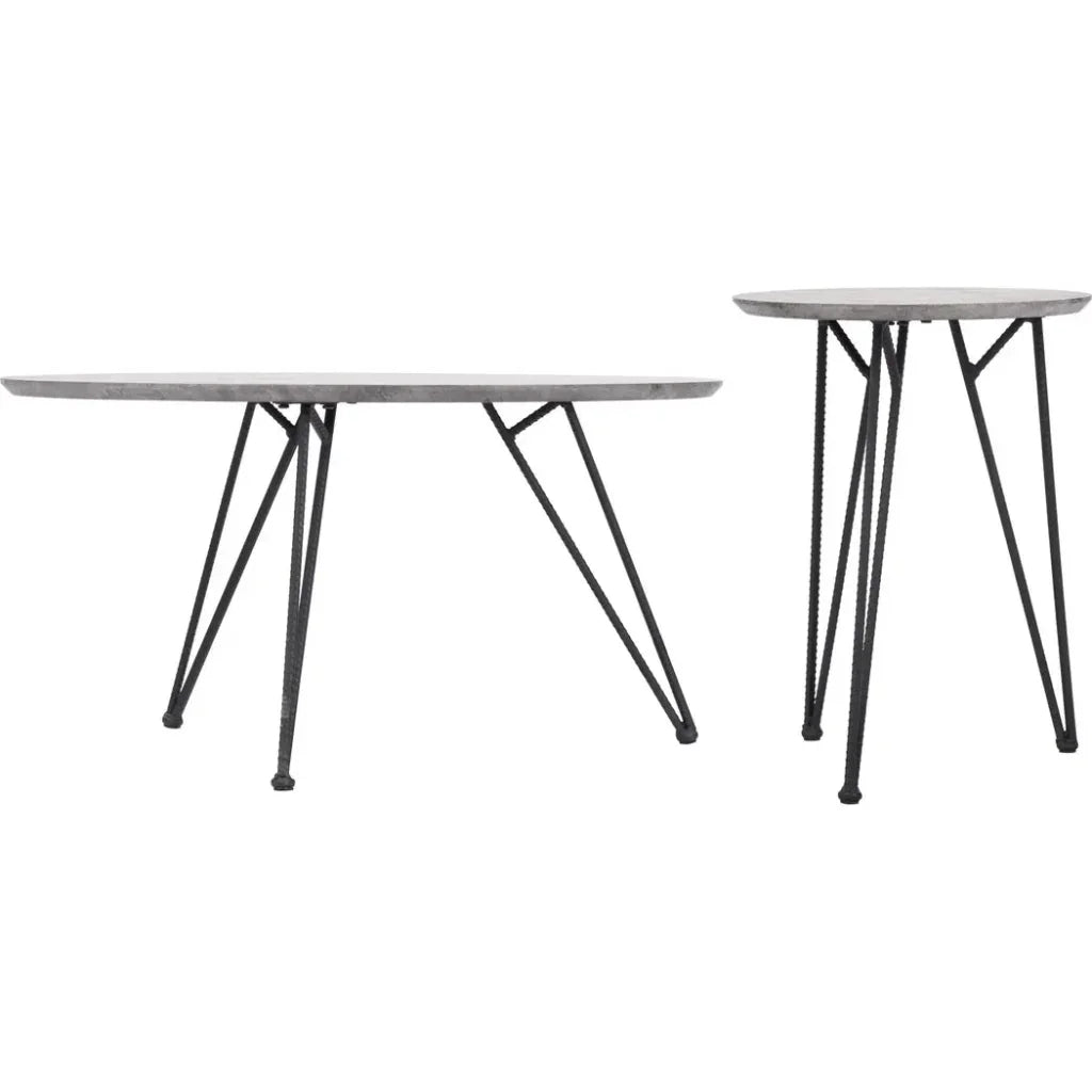 Kerris Coffee Table Set Gray & Black
