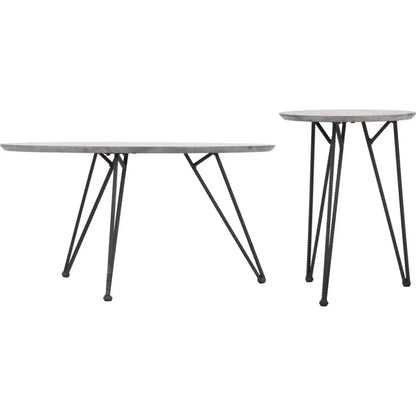 Kerris Coffee Table Set Gray & Black