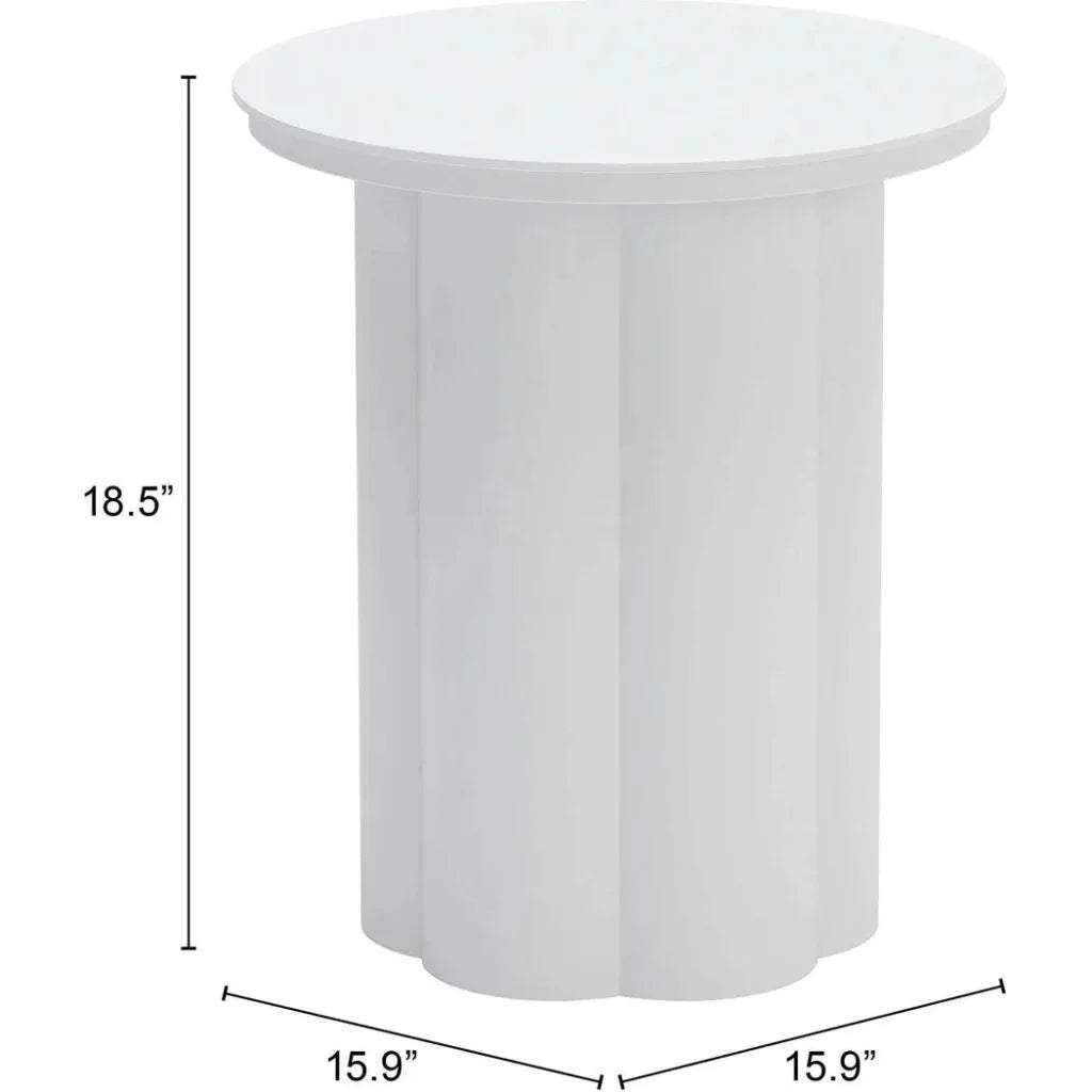 Kogur Aluminum White Round Side Table