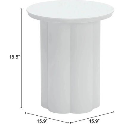 Kogur Aluminum White Round Side Table