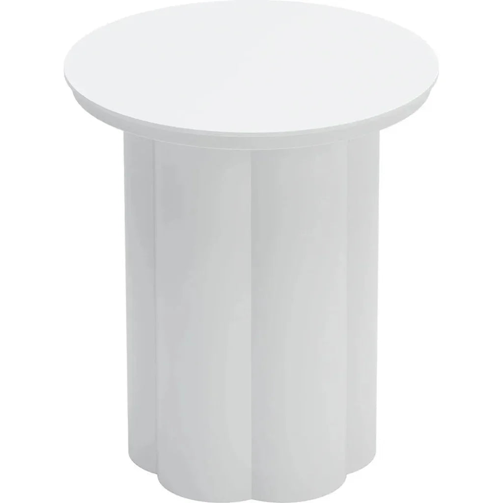 Kogur Aluminum White Round Side Table