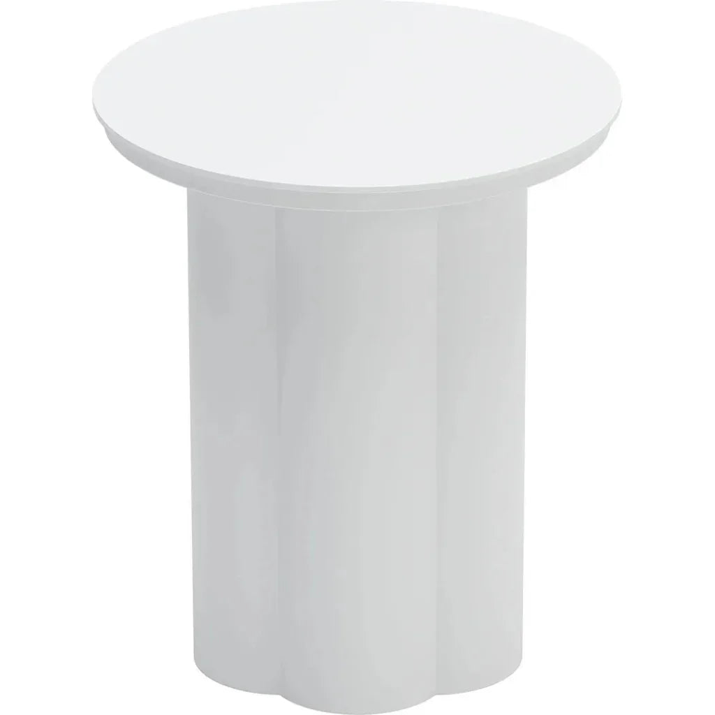 Kogur Aluminum White Round Side Table
