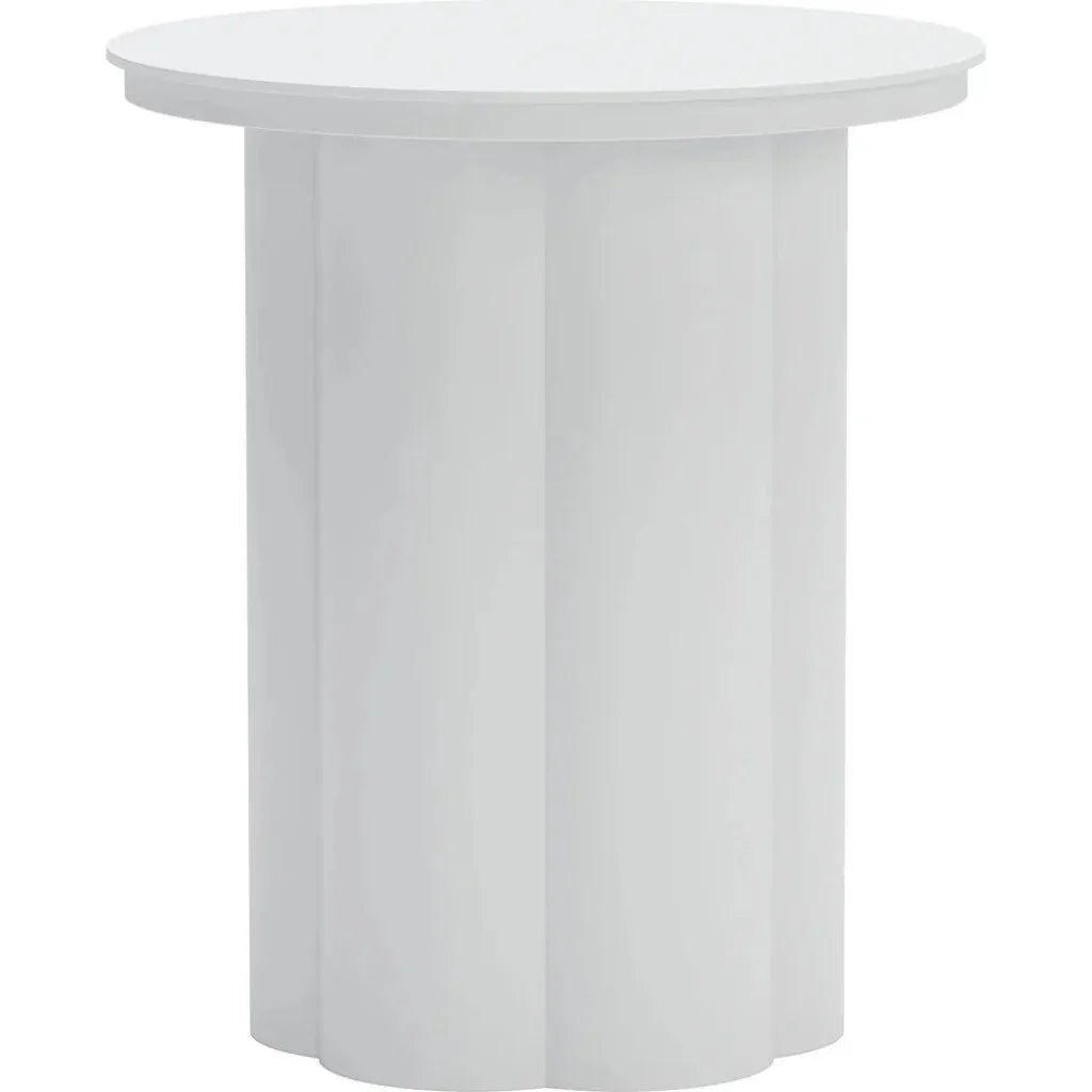 Kogur Aluminum White Round Side Table