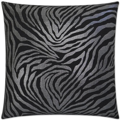 Kumba Ebony Black Throw Pillow With Insert