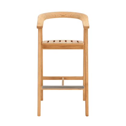 La Costa Teak Patio Barrel Back Bar Armchair