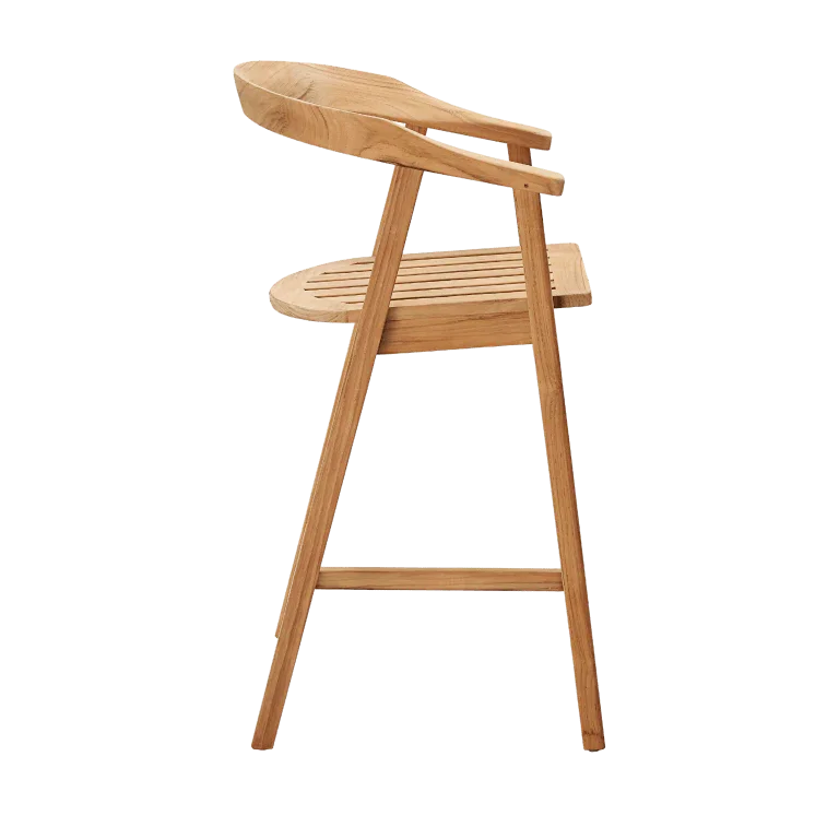 La Costa Teak Patio Barrel Back Bar Armchair