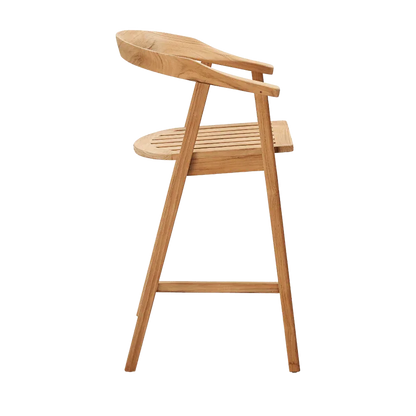 La Costa Teak Patio Barrel Back Bar Armchair